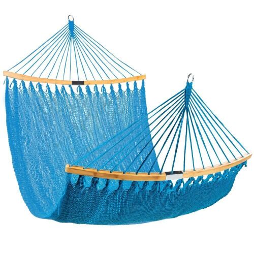 2-Person Woven Polyester Hammock w/ Curved Bamboo Spreader Bar, Carry Bag - Lot 456
