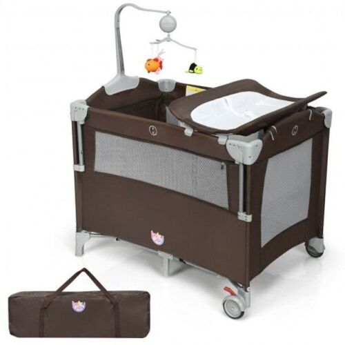 5-In-1 Portable Baby Beside Sleeper Bassinet Crib Playard with Diaper Changer - Lot 470