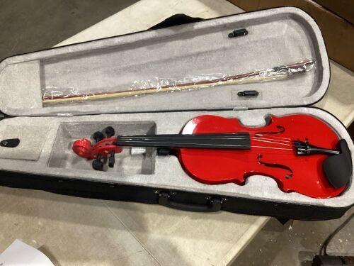 Red Violin with Case  - Lot 546