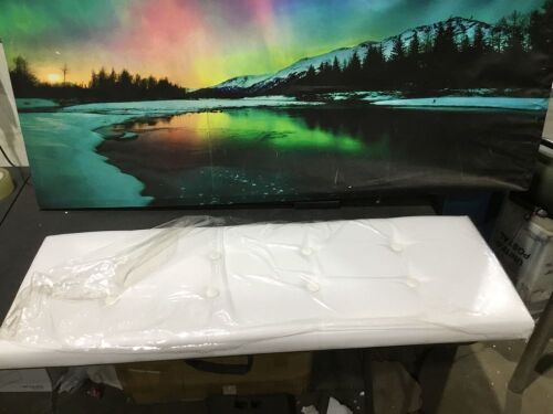 PVC Leather Storage Bench - White - Lot 608