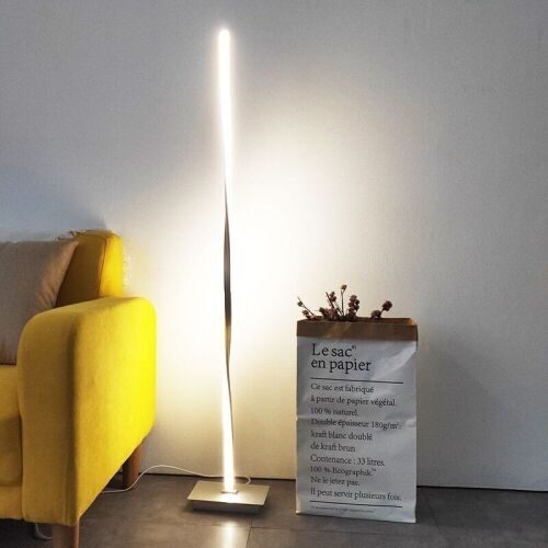 48"Helix LED Floor Lamp Standing Pole Light w/Built-in Light Strip - Lot 679