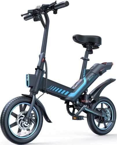 Sailnovo 14" Folding Mini Electric Bicycle with Dual Disc Brakes, 18.5mph  - Lot 796