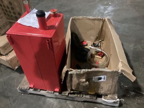 Heavy Duty 30 Gallon Portable Fuel Transfer Gas Can Caddy - For Parts or Repair  - Lot 824