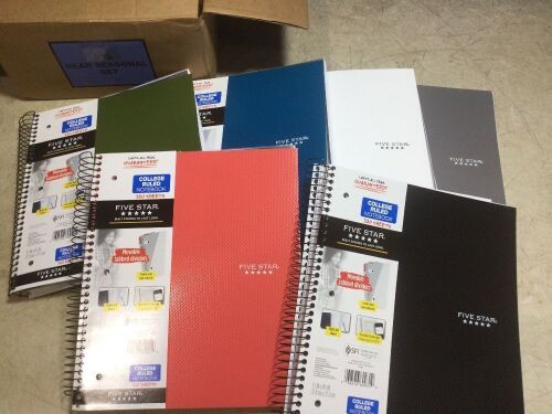 Case of (6) Five Star College Ruled Notebooks - Lot 1108