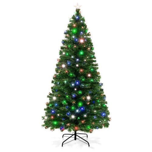 7' Fiber Optic Artificial Christmas Pine Tree w/ 280 Lights, Stand - Lot 1197