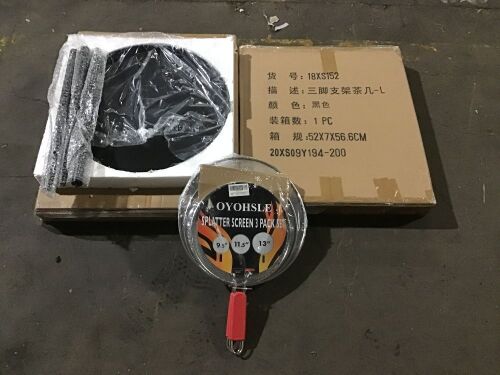 Small End Table & 3 Pack Splatter Screen Set  - Lot 220
