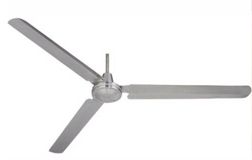 72" Casa Vieja Modern Industrial Indoor Outdoor Ceiling Fan Brushed Nickel Wall Control Damp Rated for Patio Porch - Lot 120