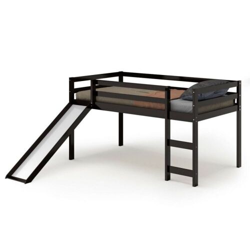 Twin Size Low Sturdy Loft Bed With Slide - Lot 109