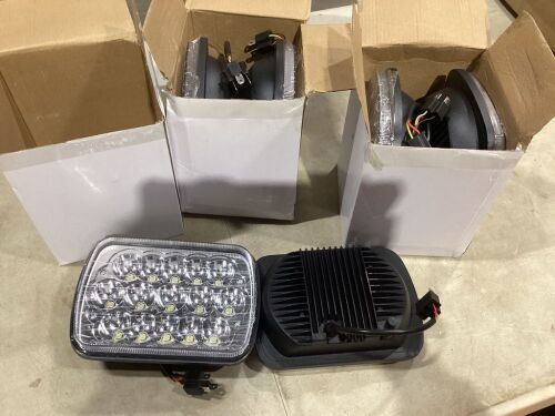 Lot of (3) Sets of Rectangle LED Headlights - Lot 1038