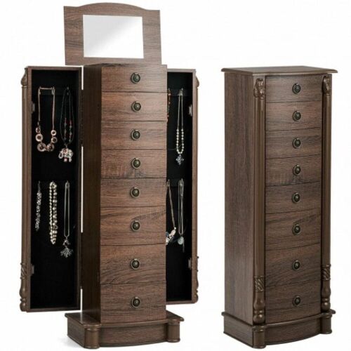7 Drawers Retro Standing Wood Jewelry Cabinet  - Lot 342