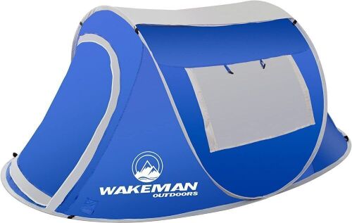 Wakeman 2 Person Pop-up Water Resistant Barrel Style Tent with Rain Fly and Carry Bag - Lot 352