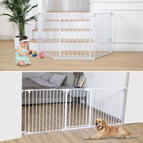 KingSo 30"-80" Extra Wide 30" Tall Adjustable Auto Close Open Area Baby Gate with Swing Door - Lot 475