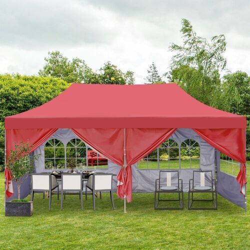 20' x 10' Red Instant Outdoor Canopy Tent - Lot 542