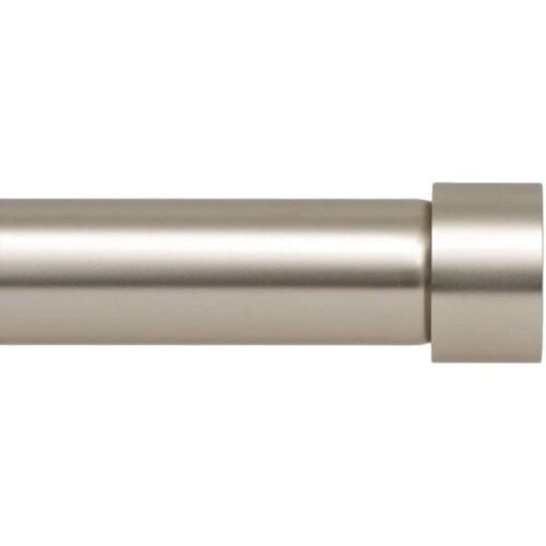 Ivilon Drapery Window Curtain Rod, End Cap Style Design 1 Inch Pole, 48 to 86 Inch, Satin Nickel - Lot 318
