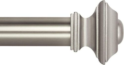 Ivilon Drapery Treatment Window Curtain Rod, Square Design 1 1/8 Rod, 120 to 240 Inch, Satin Nickel - Lot 840
