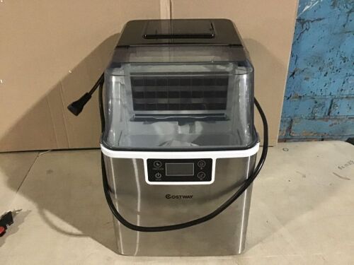 Electric Countertop Ice Maker with Ice Scoop and Basket - Small Dent on Side - Lot 306