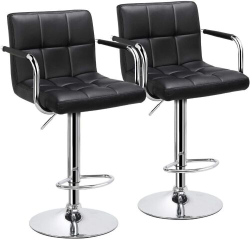 Yaheetech Adjustable Counter Height Swivel Bar Chairs, Set of 2  - Lot 525