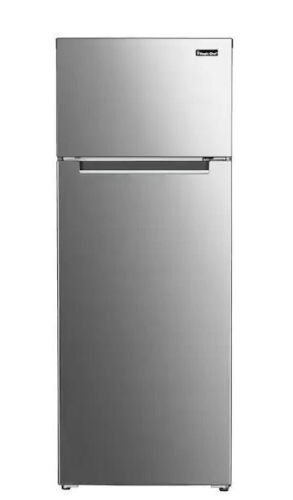 Magic Chef 7.3 cu. ft. 2-Door Mini Fridge in Platinum Steel with Freezer - Dented  - Lot 19
