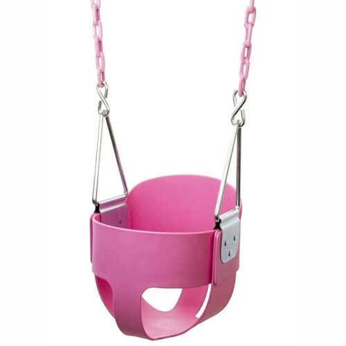 Pink Highback Full Bucket Toddler Swing Seat w/ Plastic Coated Chains - Lot 216