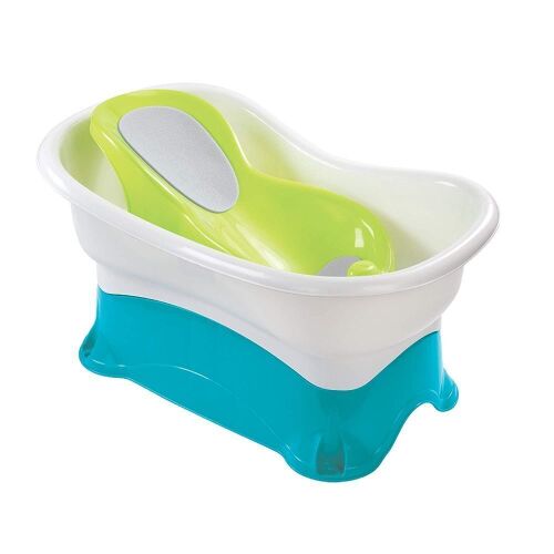 Summer Comfort Height Bath Tub Elevated and Spacious Baby Bathtub with Newborn Bath Support - Lot 365