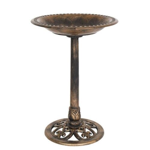 VINGLI 28in Antique Copper Pedestal Bird Bath  - Lot 469