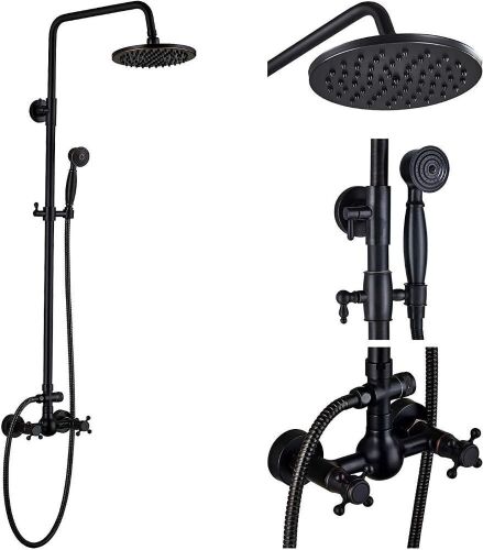Rainfall Shower Head with Handheld Spray Bathroom Shower Faucet, Oil Rubbed Bronze - Lot 723