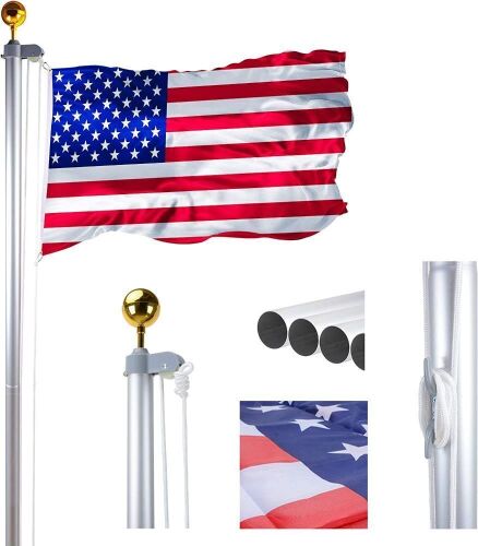 Voilamart 20 FT Sectional Heavy Duty Aluminum Flag Pole - Lot 543