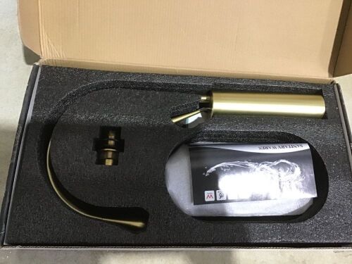 High Arc Spout Bathroom Sink Faucet, Brushed Gold  - Lot 604