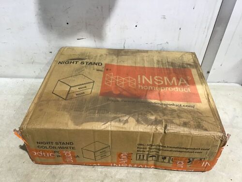 INSMA Home Night Stand, White  - Lot 584