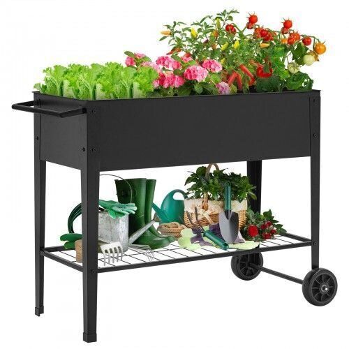 KingSo Mobile Elevated Planter Box with Shelf  - Lot 208