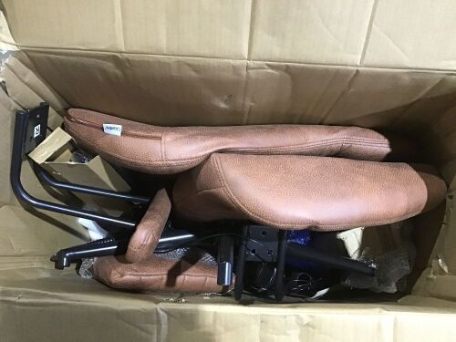 Suede High Back Reclining Office Chair - Unknown if Hardware is Complete - Lot 273