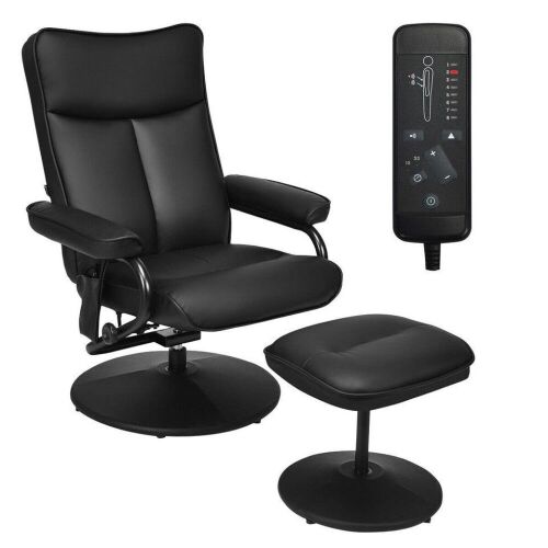 Electric Massage Recliner Chair with Ottoman and Remote Control  - Lot 698
