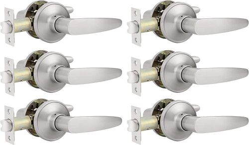 Probrico Interior Keyless Hardware Door Locksets Satin Nickel Finished 6 Pack  - Lot 903