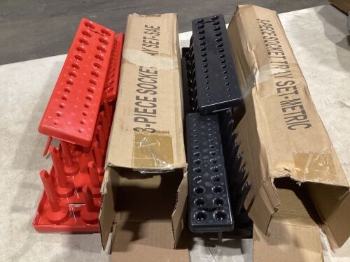 Lot of (2) 3 Piece Socket Trays - 1 SAE, 1 Metric - Lot 459