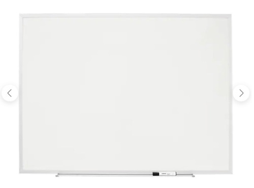 Staples Standard Durable Magnetic Steel Dry-Erase Whiteboard, Aluminum Frame, 4' x 3' - Lot 186