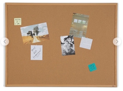 Staples Standard Durable Cork Bulletin Board, Oak Frame, 4' x 3' - Lot 187