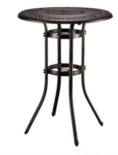 Outdoor Cast Aluminum Round Dining Table, Possibly Missing Hardware - Lot 218