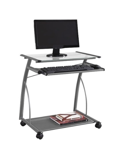 Staples easy2GO Metal & Glass Computer Cart - Lot 345