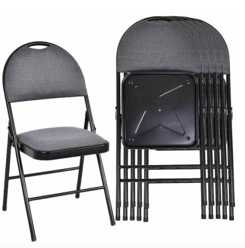 Set of 6 Black Metal Folding Chairs - Lot 348