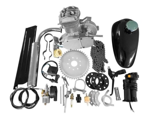 50cc 2 Stroke Motor Kit Set Motorized Bike Chrome - Lot 349