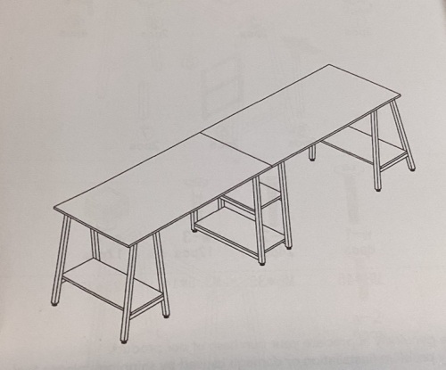 Tribesigns Two-Person Desk w/ Storage Shelves - Lot 485