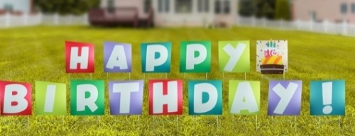 Happy Birthday Yard Sign Set - Lot 1000