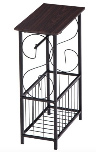 Side Table with Storage, Dark Brown, May Be Missing Hardware - Lot 516