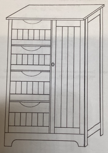 Storage Cabinet with Adjustable Shelf and Drawers - Lot 496