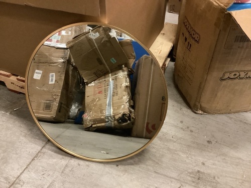Round Golden Wall Mirror, 24" - Lot 528