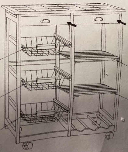 Kitchen Storage Cart, White - Lot 380