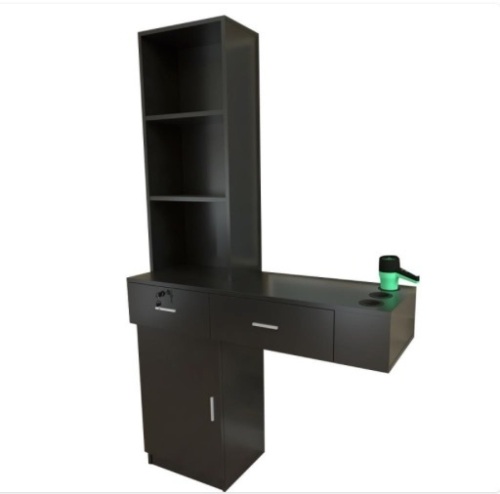 Wall Mount Beauty Salon Spa Hair Styling Station Desk with Cabinet Fashion Beauty Styling Unit Equipment Set - Lot 323