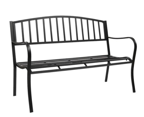 VINGLI 51 Inch Outdoor Metal Bench Black - Lot 275
