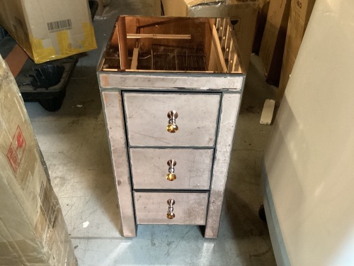 Small Mirror End Table, 24" tall - Lot 280