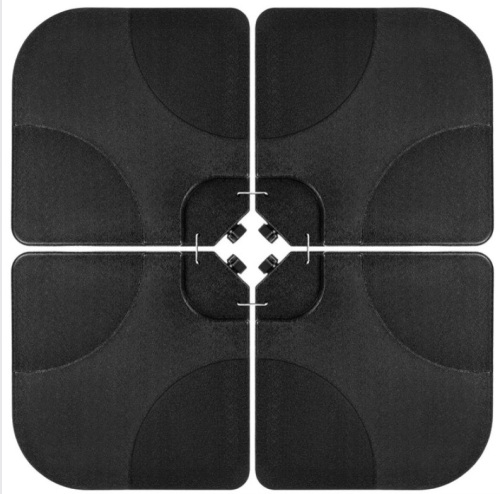 4-Piece Cantilever Offset Patio Umbrella Stand Square Base Plate Set, Black - Lot 510